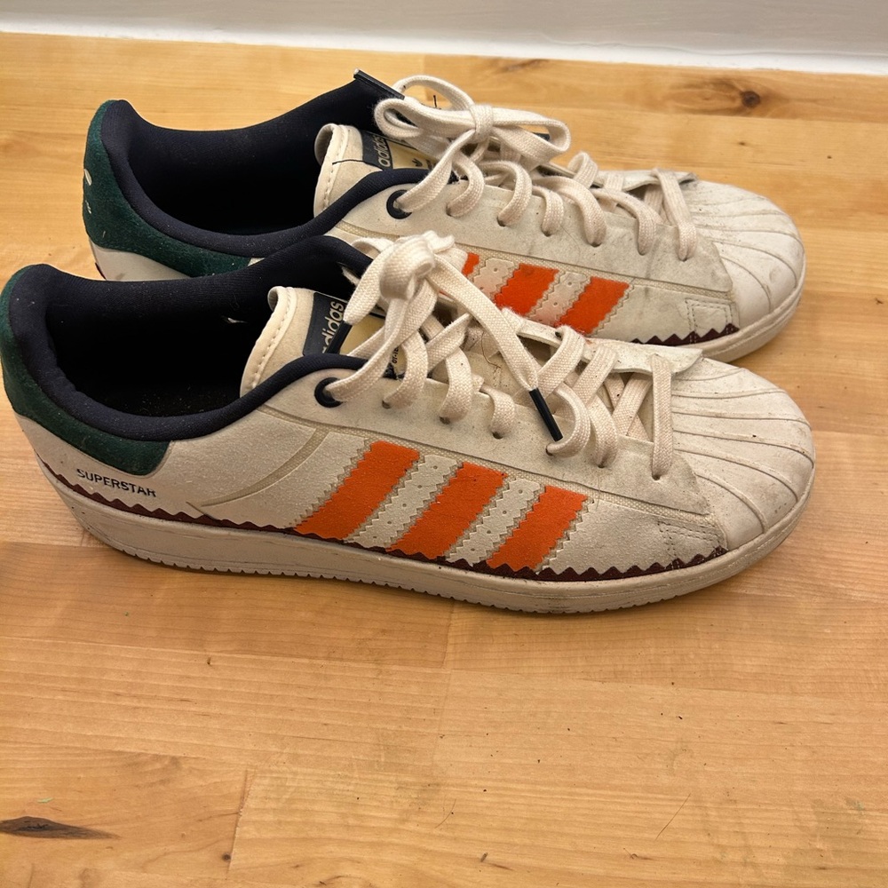 Adidas Cream and Navy Sneakers
